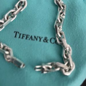 Tiffany & Co. unisex narrow makers bracelet in silver with 18KT gold